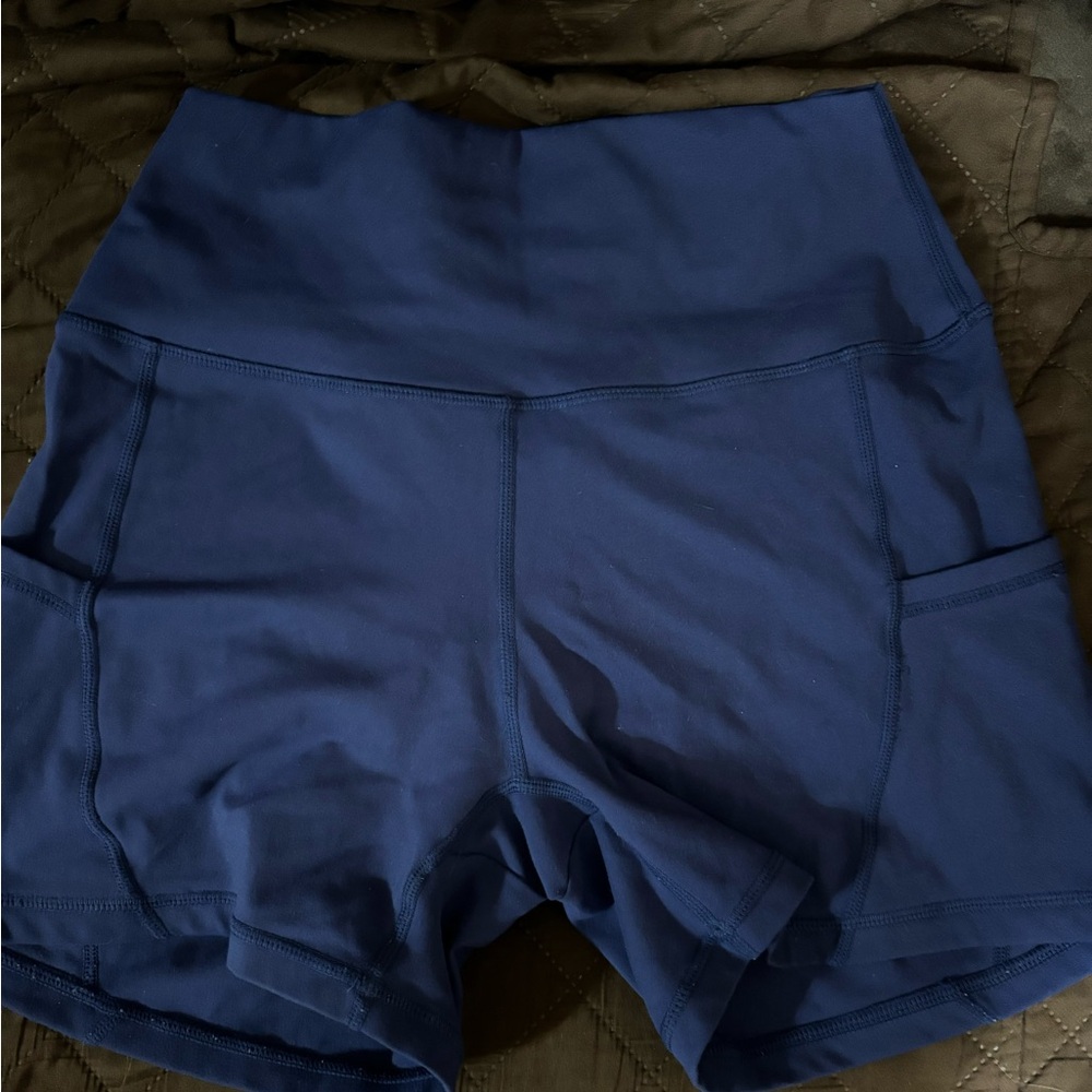 Navy blue booty scrunch shorts